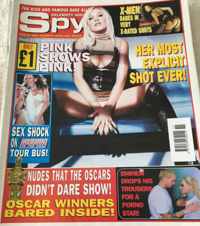 CELEBRITY ADULT SPY magazine side cover 18 April 2003