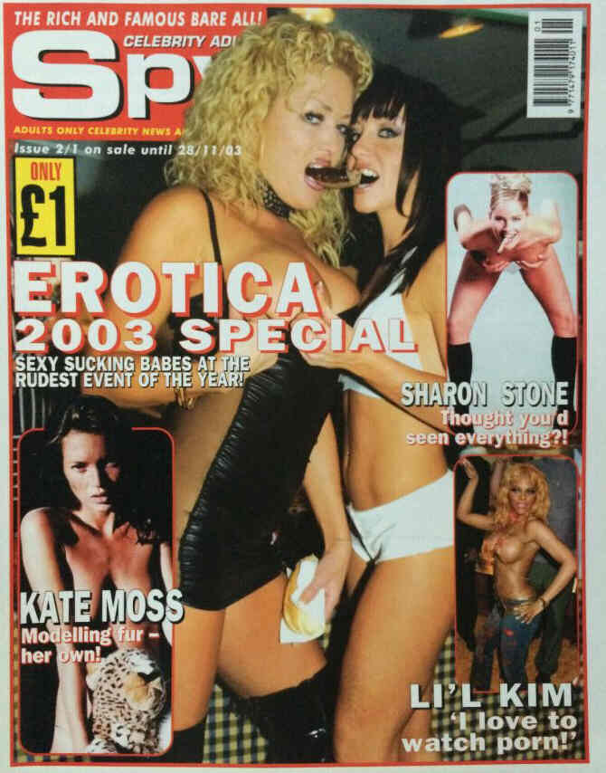 CELEBRITY ADULT SPY magazine side cover 28 November 2003