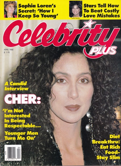 CELEBRITY PLUS magazine side cover  Vol 2 # 4 April 1988