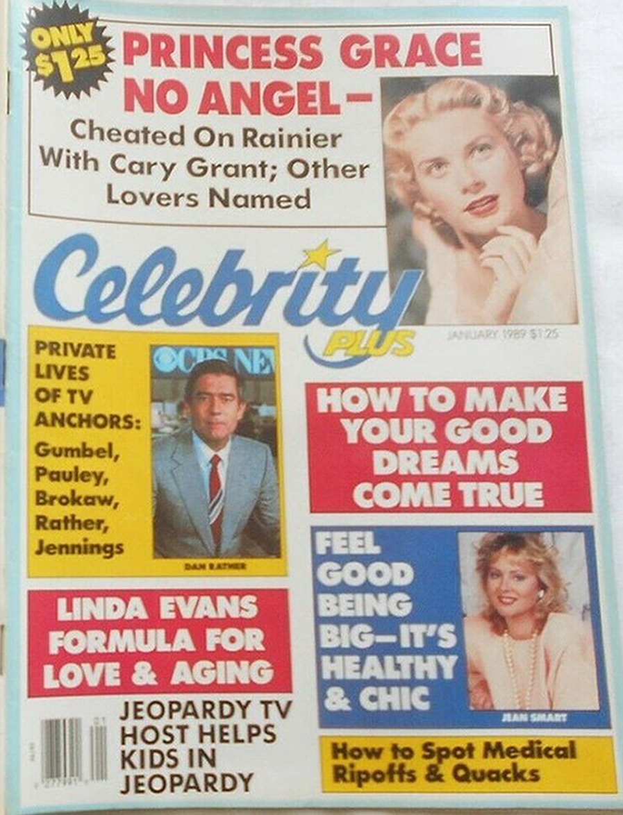 CELEBRITY PLUS magazine side cover  Vol 3 # 1 January 1989