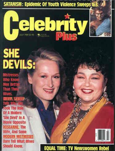 CELEBRITY PLUS magazine side cover  Vol 3 # 7 July 1989