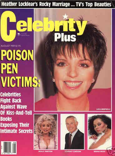 CELEBRITY PLUS magazine side cover  Vol 3 # 8 August 1989