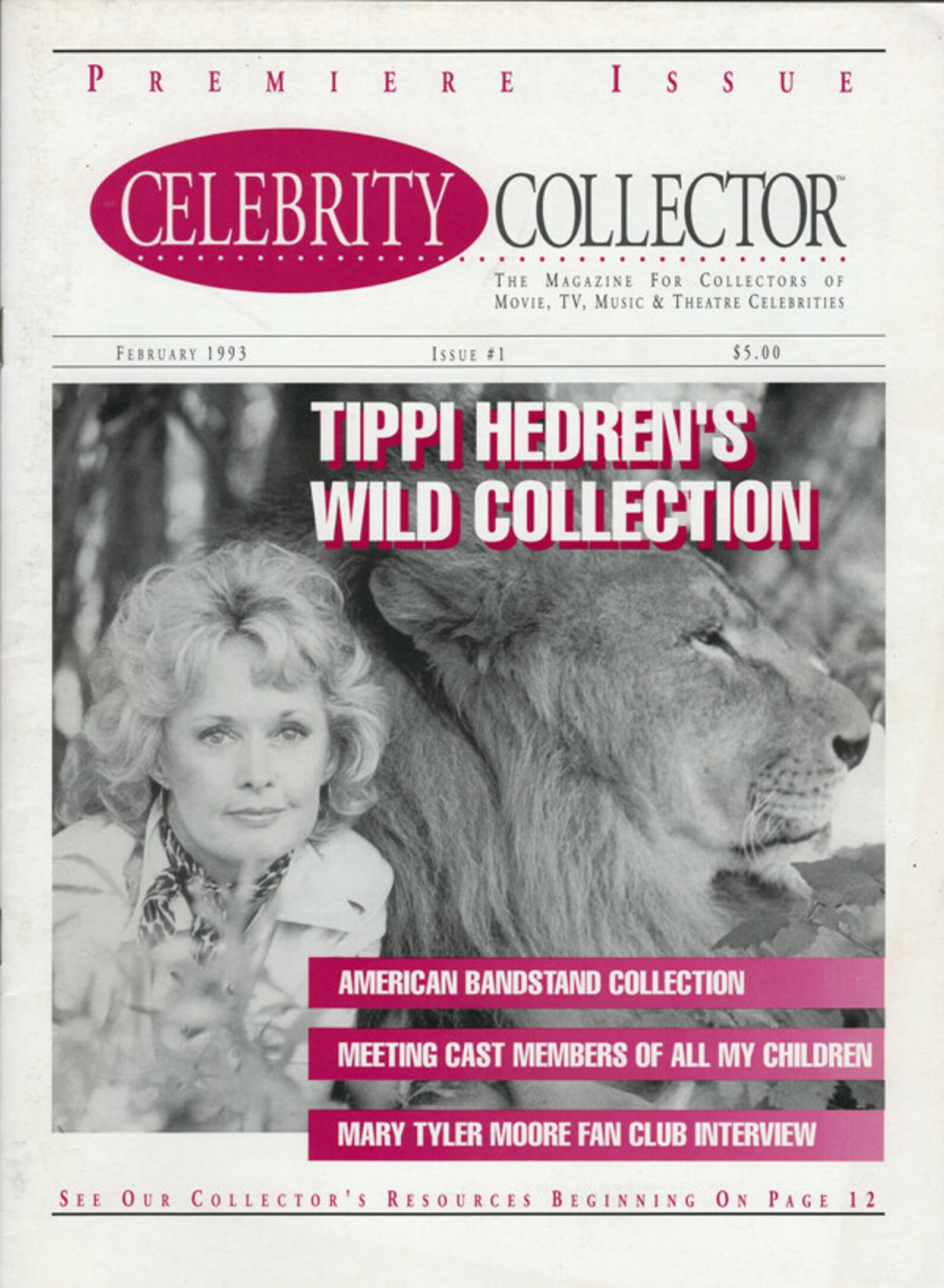 CELEBRITY COLLECTOR magazine side cover Issue 1  February 1993
