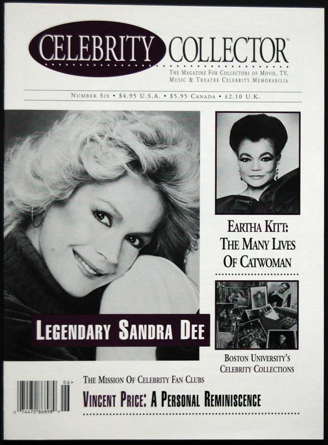 CELEBRITY COLLECTOR magazine side cover Issue 6   1995