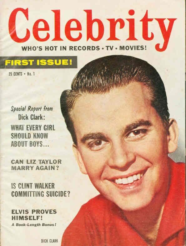 CELEBRITY (Fawcett) magazine side cover Issue 1 Winter 1958