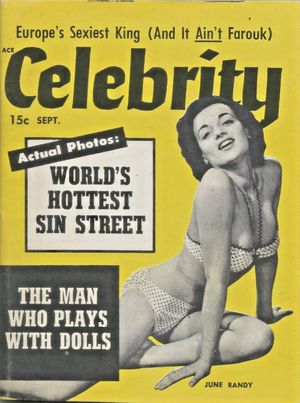 CELEBRITY (50s) magazine side cover  Vol 1 No  6  September 1954