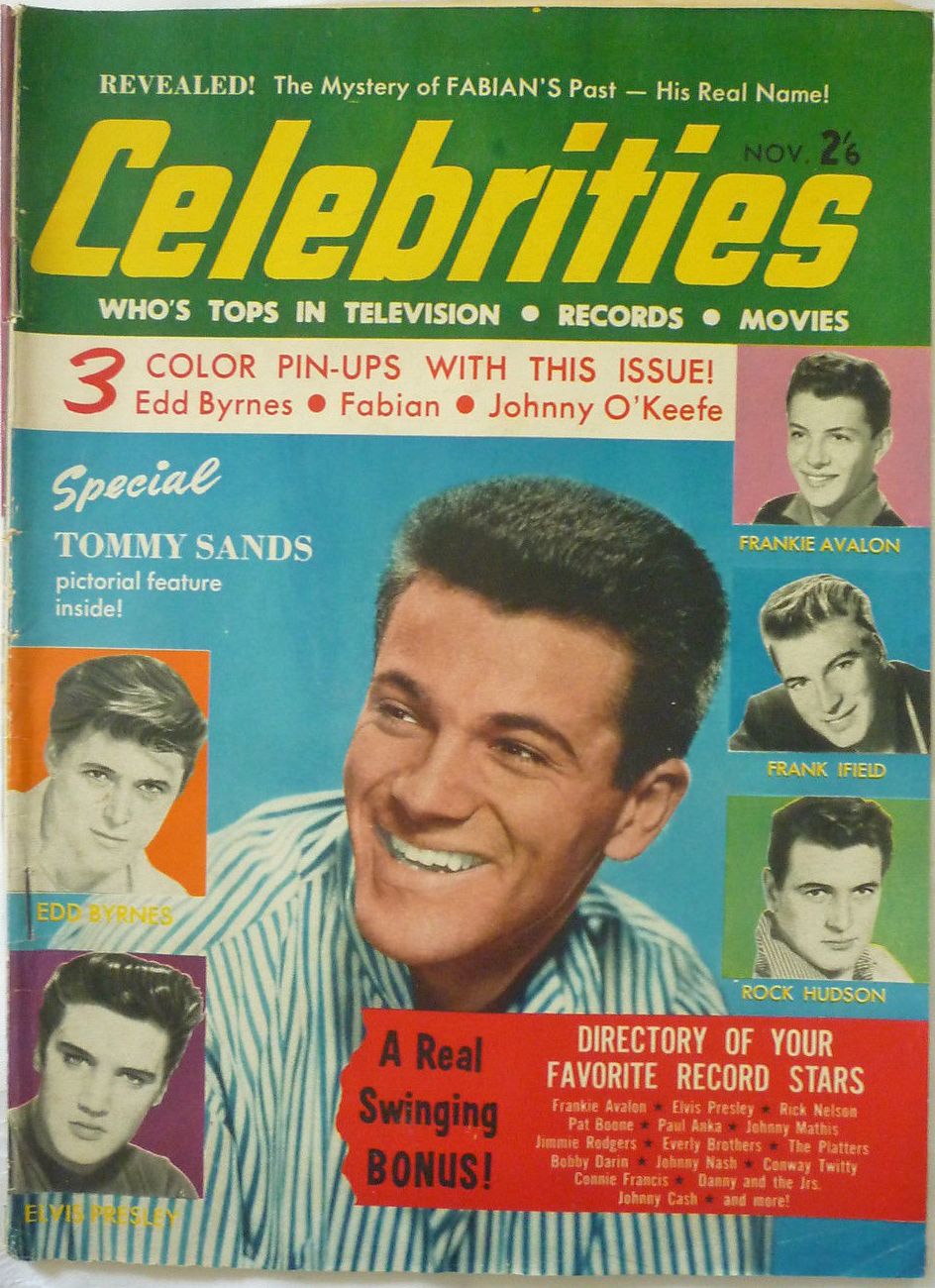 CELEBRITIES (AU) magazine side cover Issue 5 November 1959