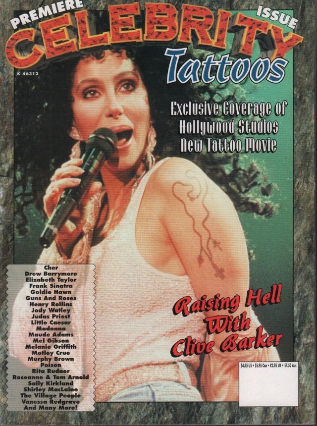 CELEBRITY TATTOOS magazine side cover Issue 1   1993