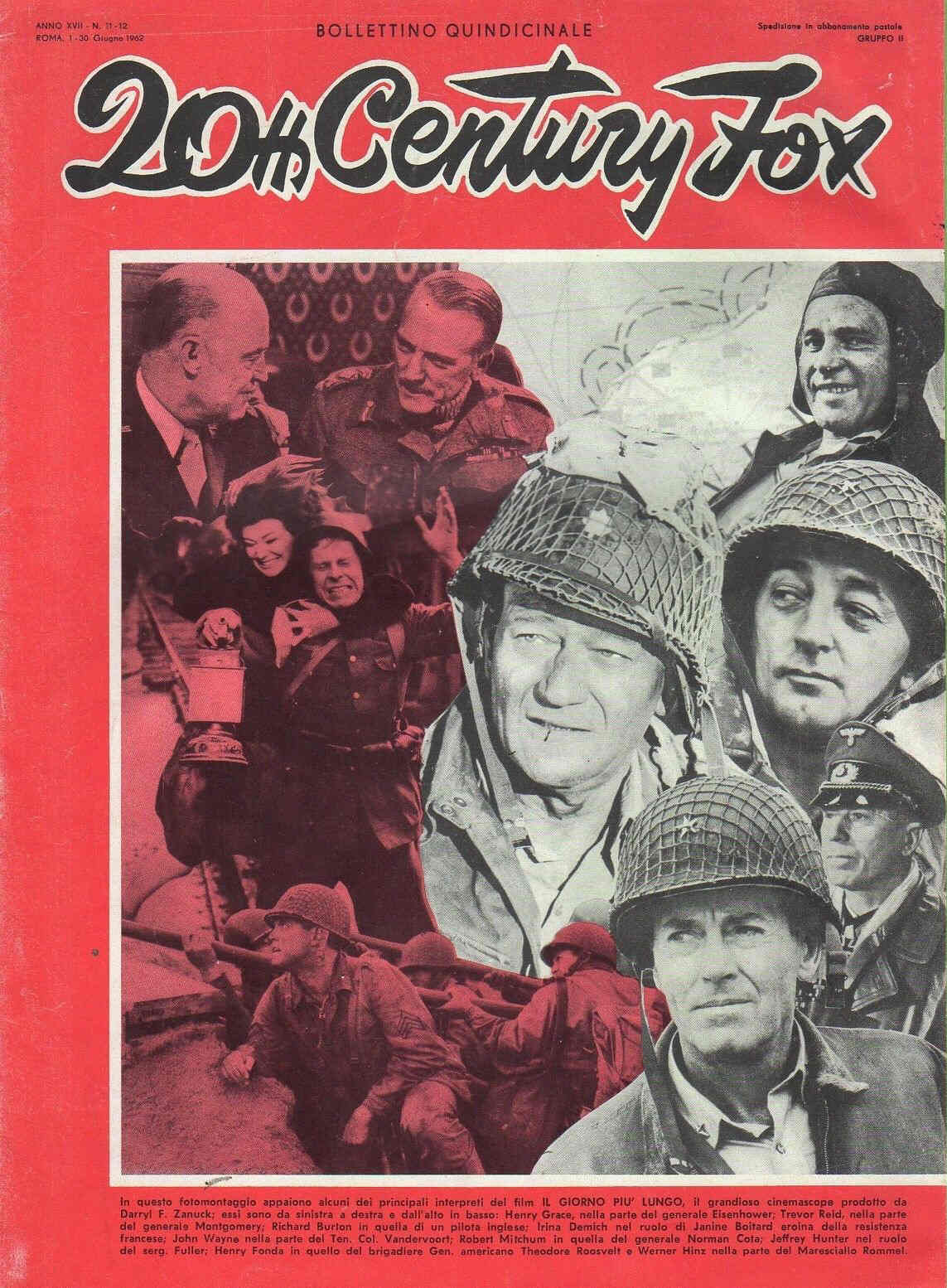20th CENTURY FOX magazine side cover Issue 11/12 30 June 1962