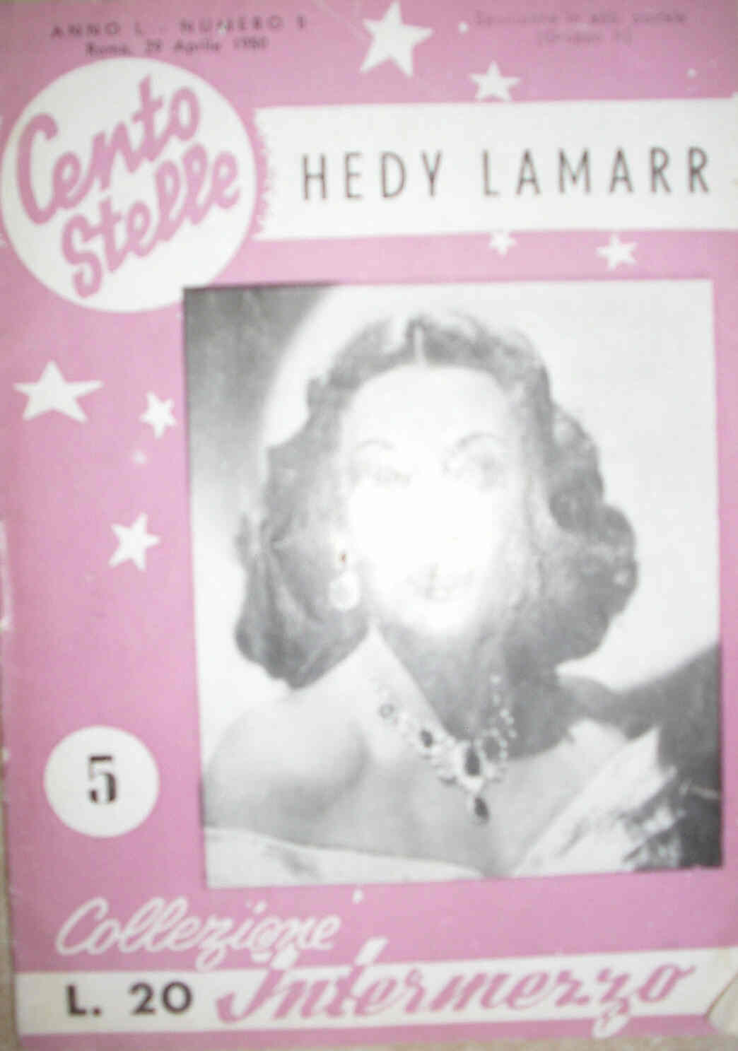 CENTO STELLE magazine side cover Issue 5 29 April 1950