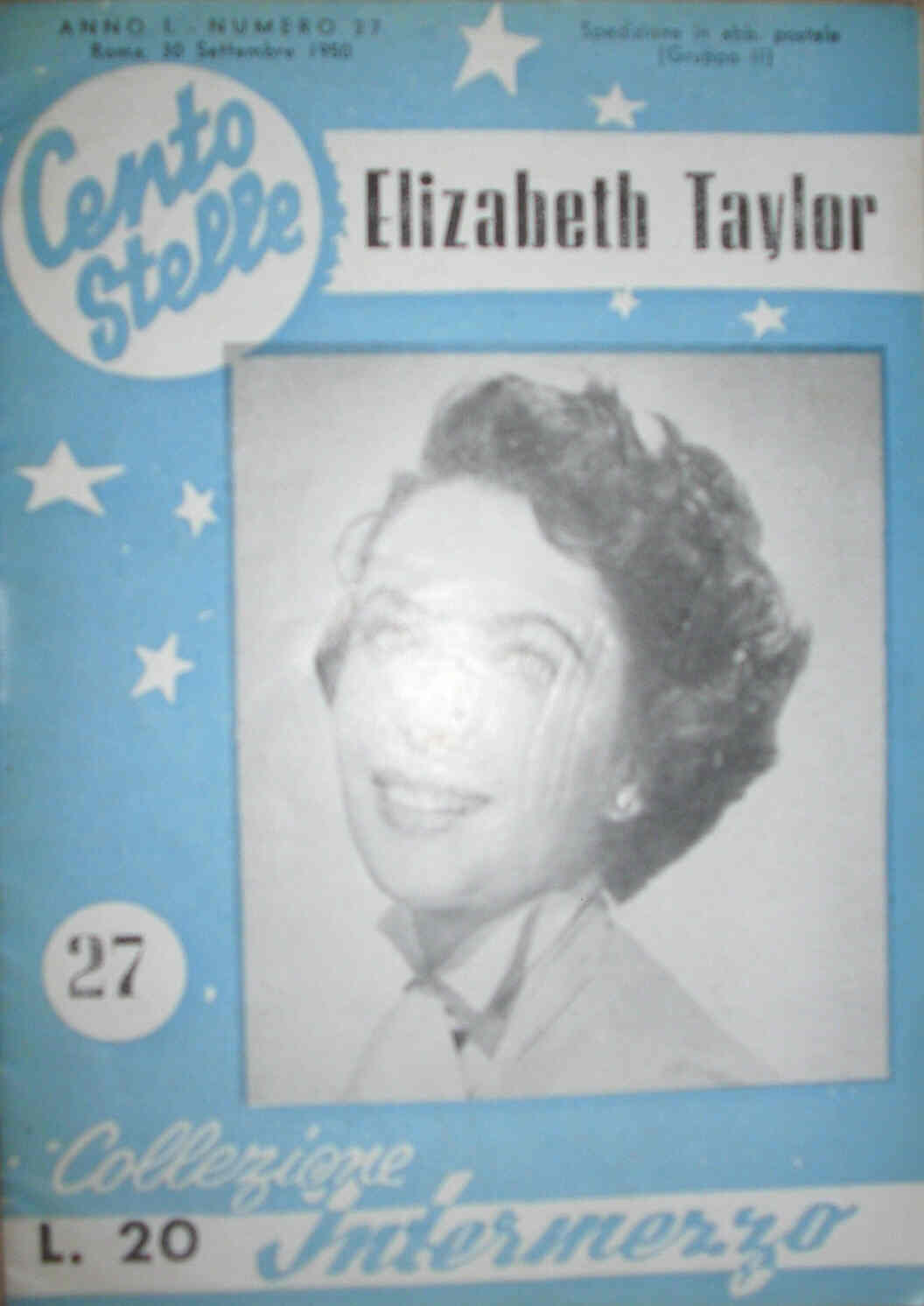 CENTO STELLE magazine side cover Issue 27 30 September 1950