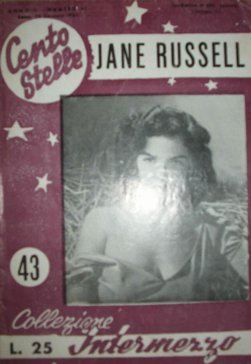 CENTO STELLE magazine side cover Issue 43 20 January 1951