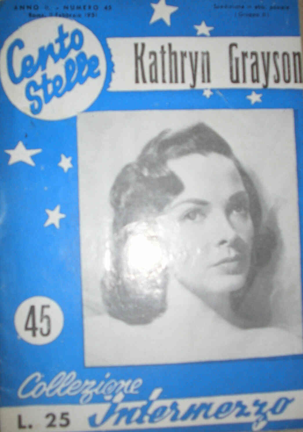 CENTO STELLE magazine side cover Issue 45 3 February 1951