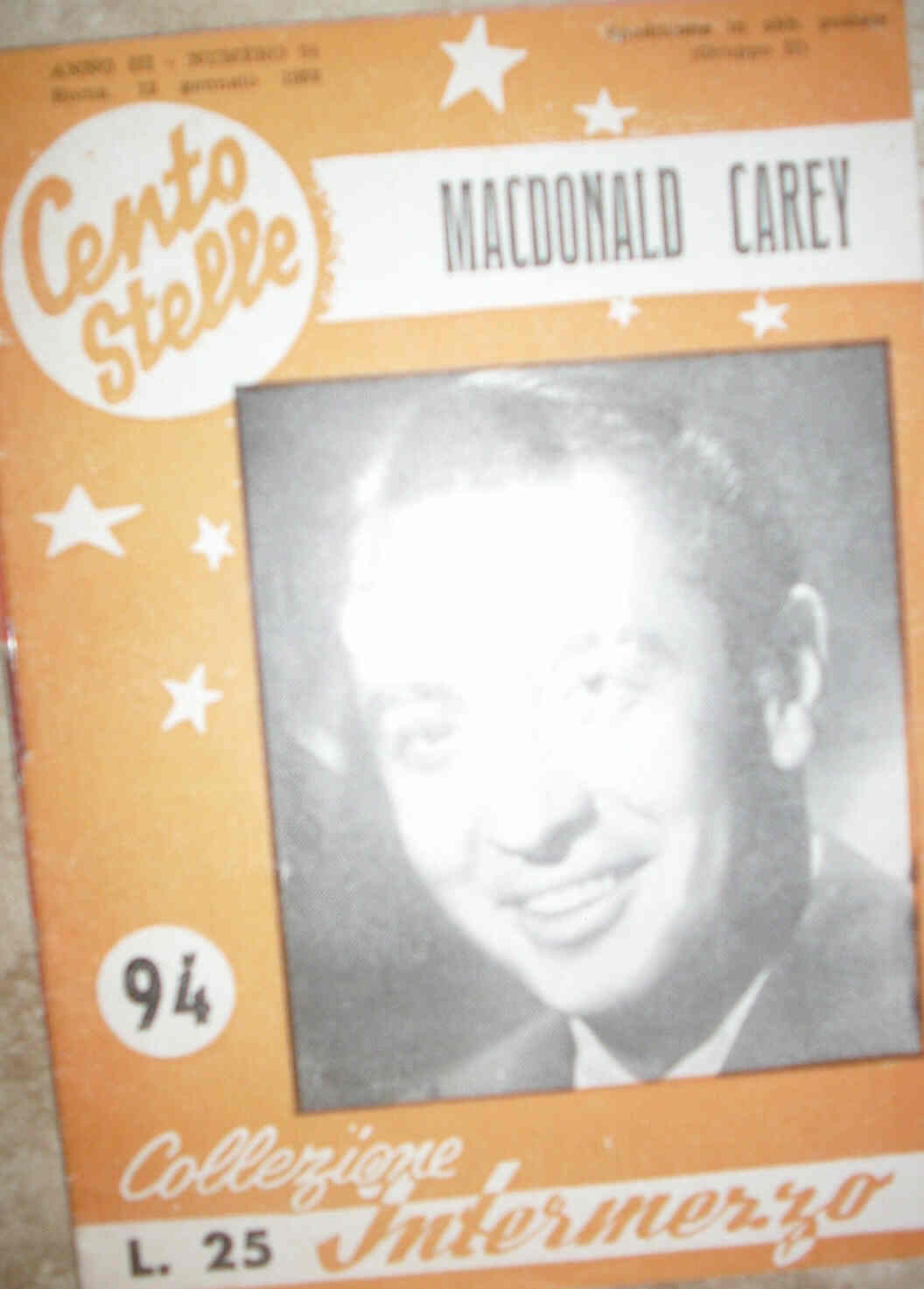 CENTO STELLE magazine side cover Issue 94 12 January 1952
