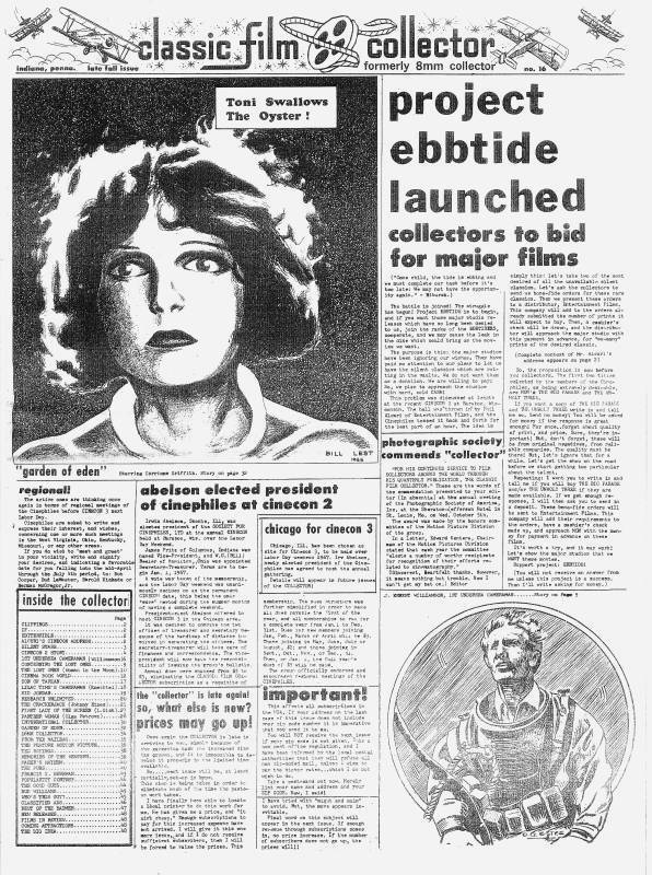 CLASSIC FILM COLLECTOR magazine side cover Issue 16 Fall 1966