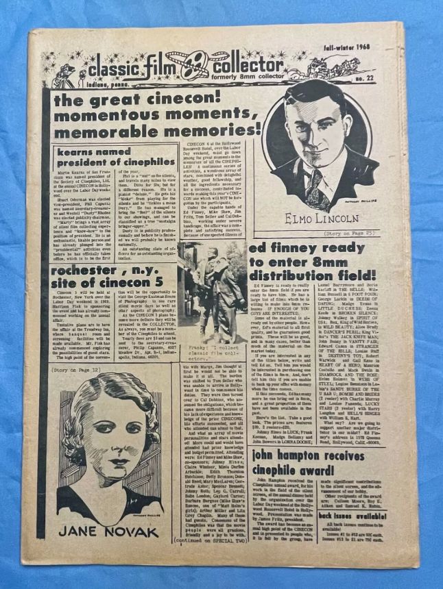 CLASSIC FILM COLLECTOR magazine side cover Issue 22 Fall 1968