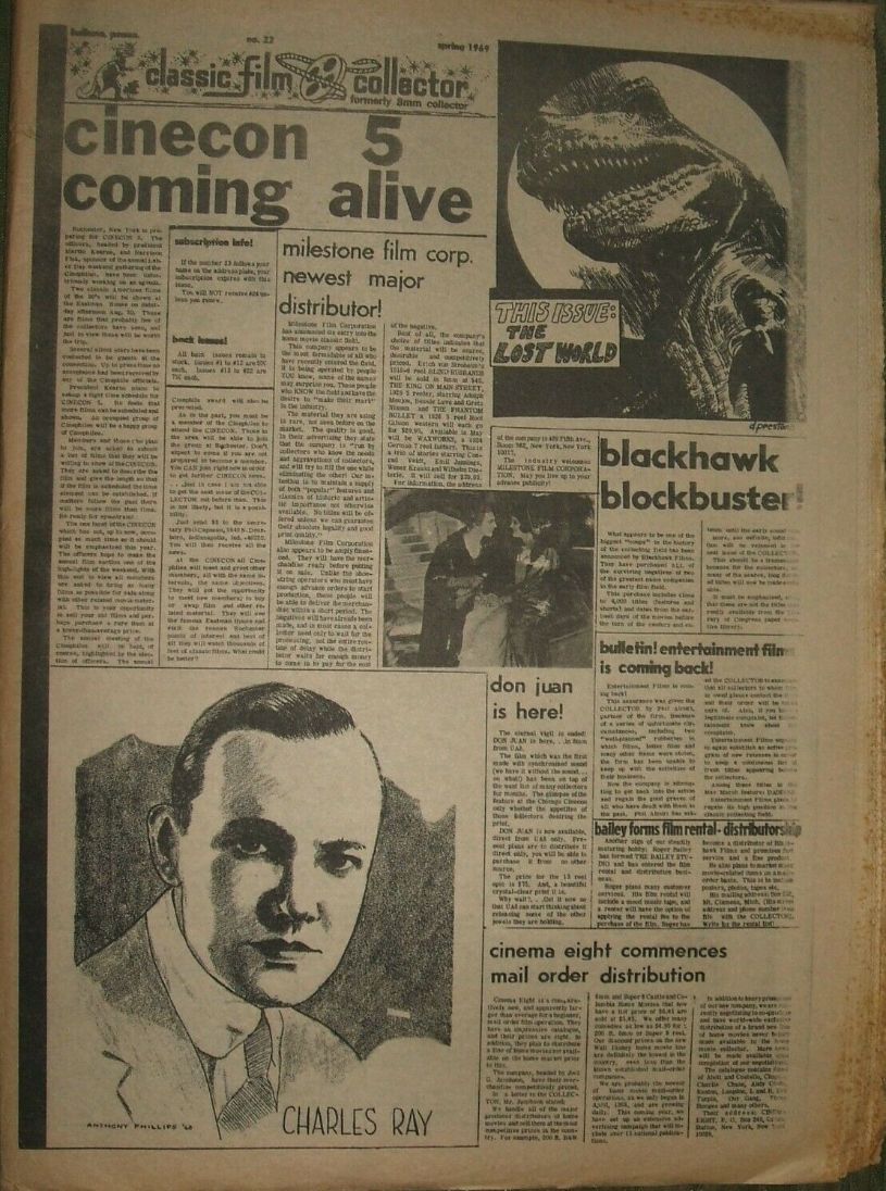 CLASSIC FILM COLLECTOR magazine side cover Issue 23 Spring 1969