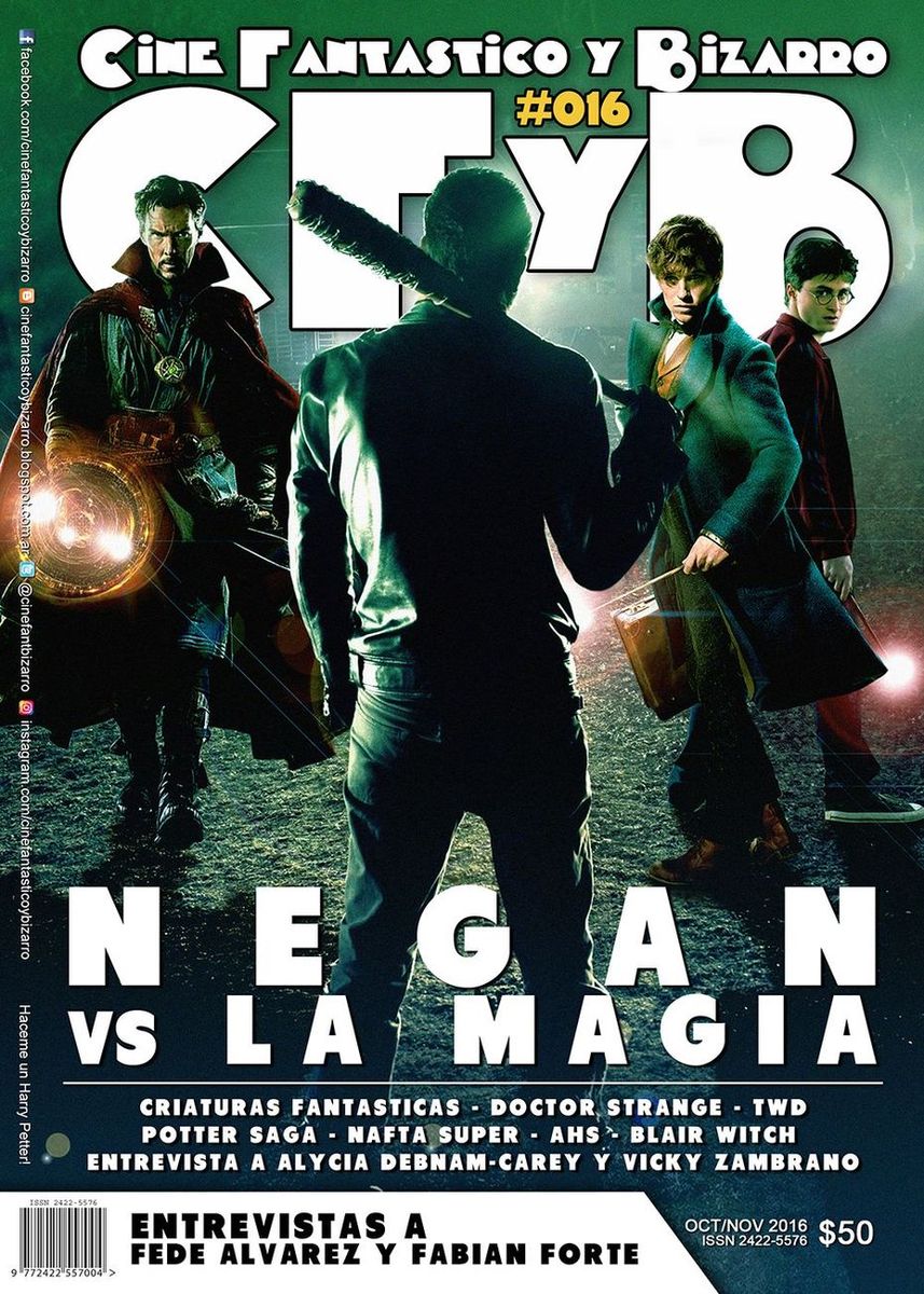 CFYB CINE FANTASTICO Y BIZARRO magazine side cover Issue 16 October/November 2016