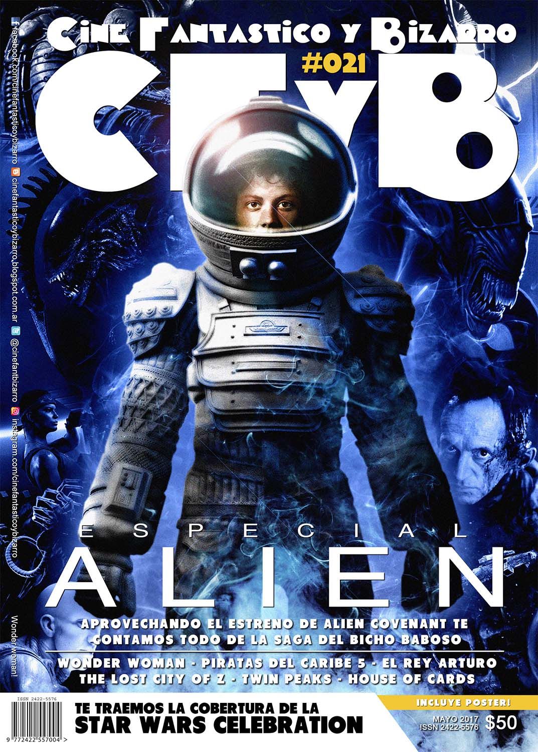 CFYB CINE FANTASTICO Y BIZARRO magazine side cover Issue 21  May 2017