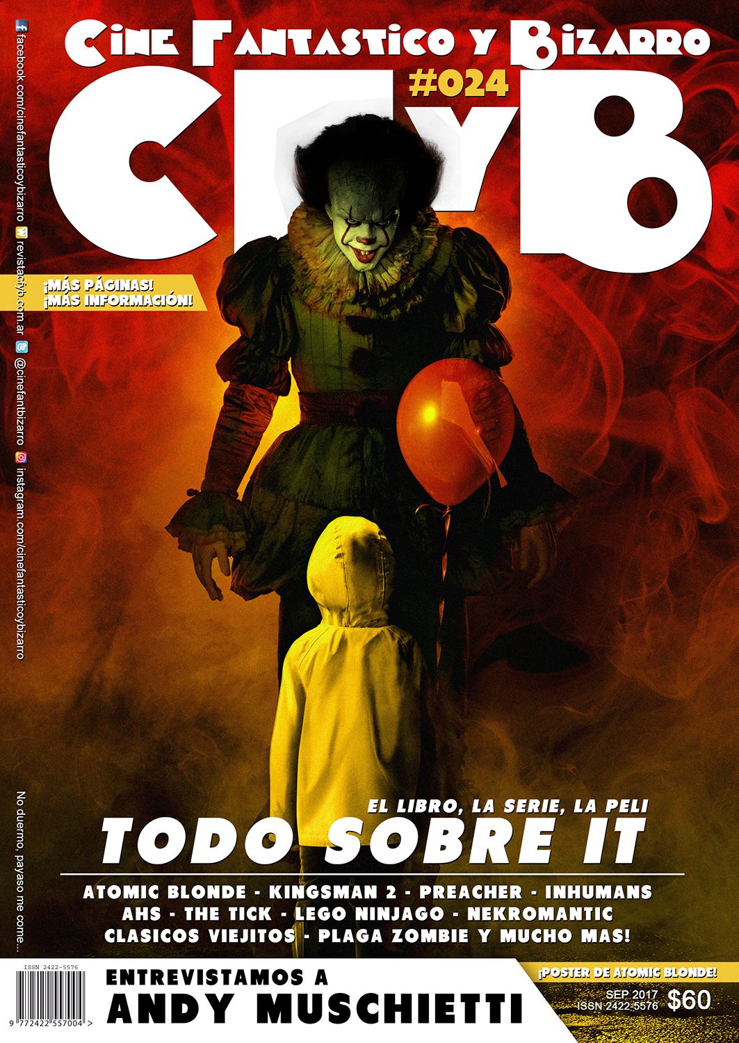 CFYB CINE FANTASTICO Y BIZARRO magazine side cover Issue 24  September 2017