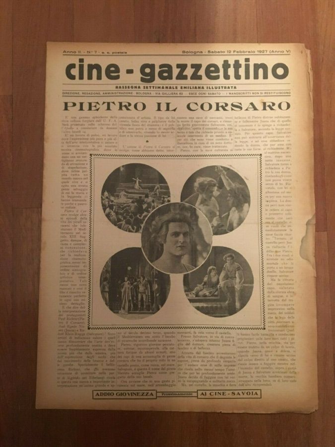 CINE-GAZZETTINO magazine side cover Issue 7 12 February 1927