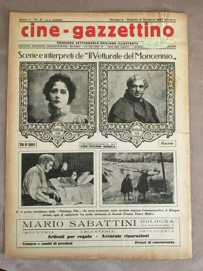 CINE-GAZZETTINO magazine side cover Issue 41 8 October 1927
