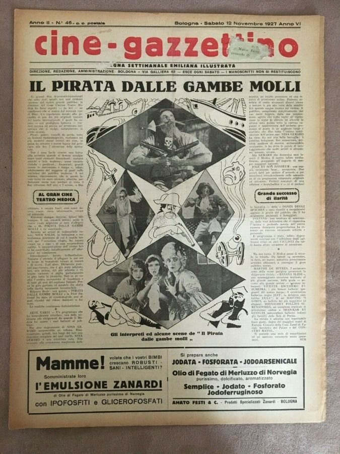 CINE-GAZZETTINO magazine side cover Issue 46 12 November 1927