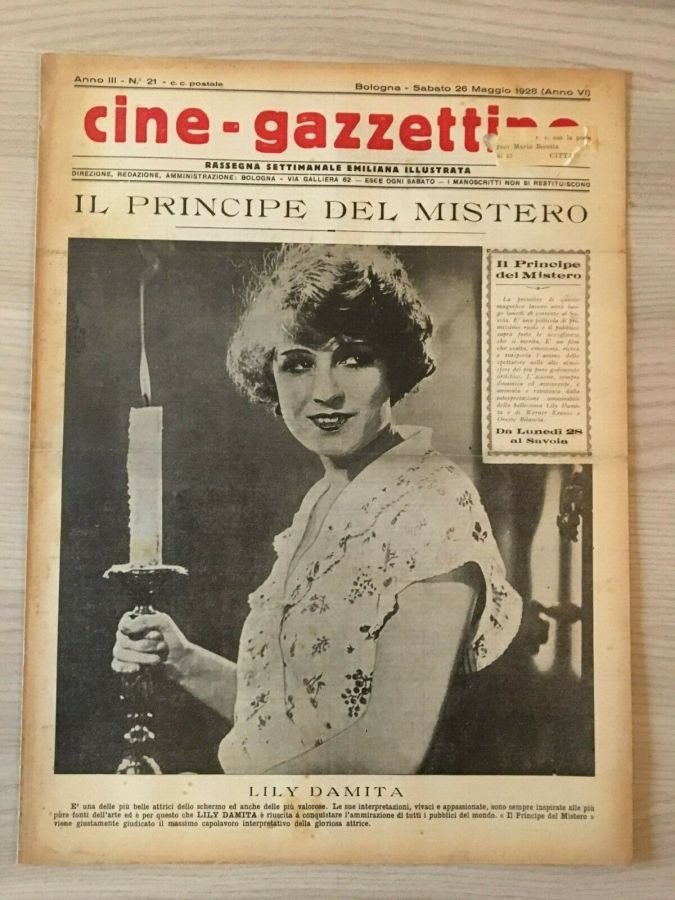 CINE-GAZZETTINO magazine side cover Issue 21 26 May 1928