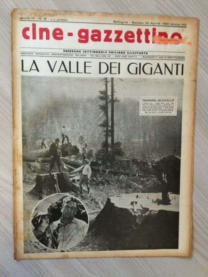CINE-GAZZETTINO magazine side cover Issue 16 20 April 1929