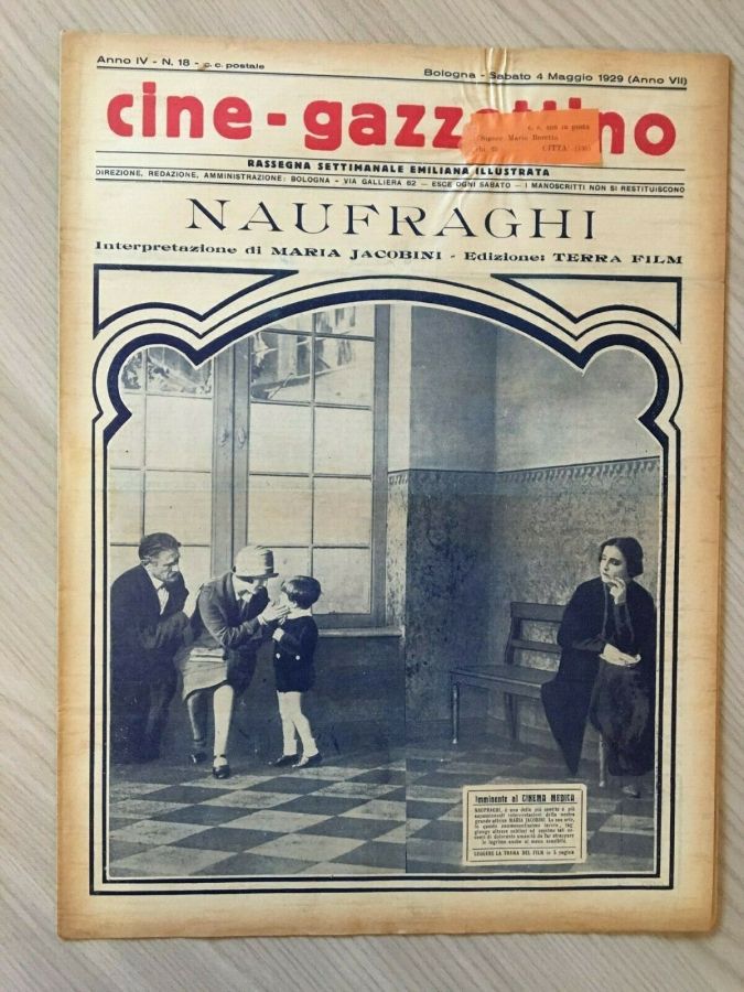 CINE-GAZZETTINO magazine side cover Issue 18 4 May 1929