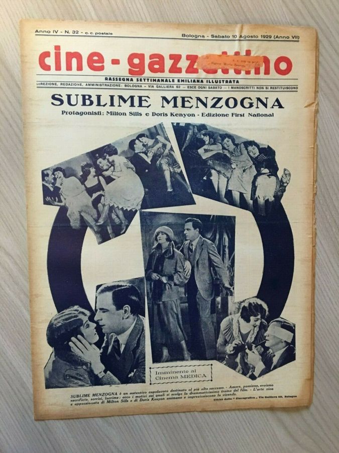 CINE-GAZZETTINO magazine side cover Issue 32 10 August 1929