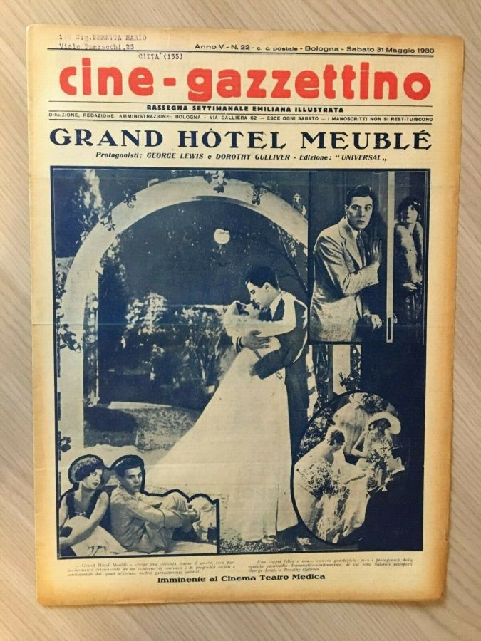CINE-GAZZETTINO magazine side cover Issue 22 31 May 1930