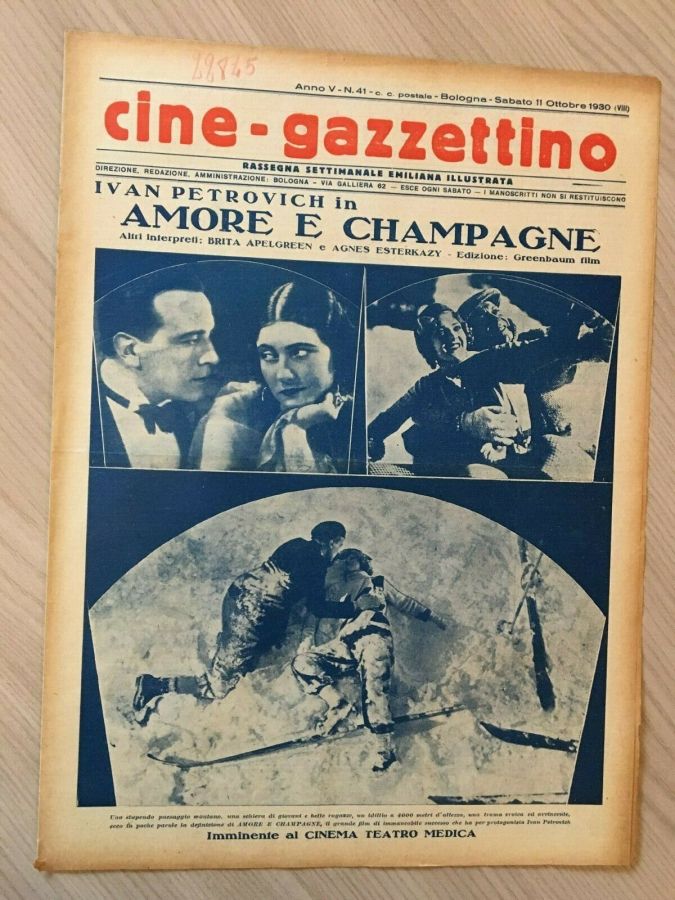 CINE-GAZZETTINO magazine side cover Issue 41 11 October 1930