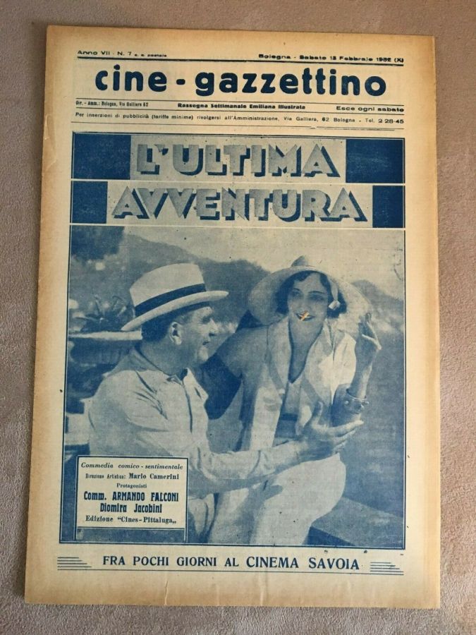 CINE-GAZZETTINO magazine side cover Issue 7 13 February 1932