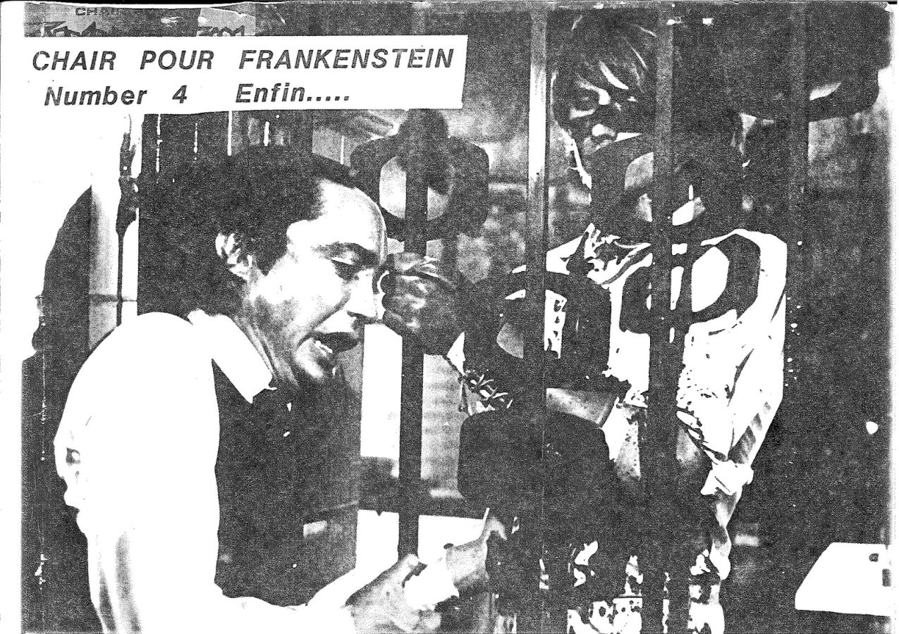 CHAIR POUR FRANKENSTEIN magazine side cover Issue 4   1983