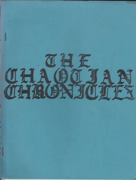 CHAOTIAN CHRONICLES magazine side cover Issue 1 April 1977