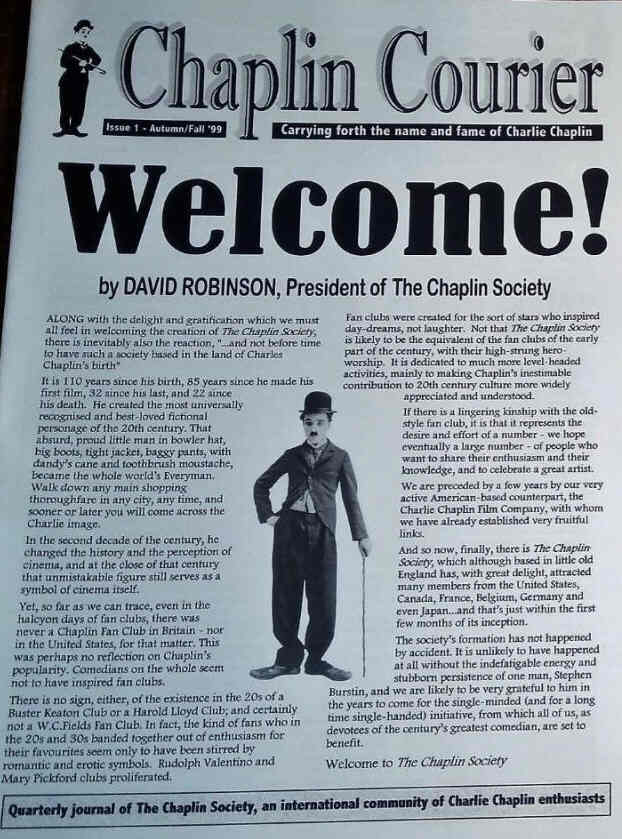 CHAPLIN COURIER magazine side cover Issue 1 Autumn 1999