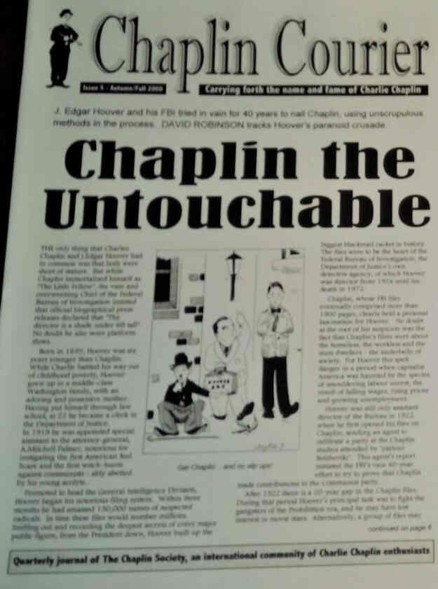 CHAPLIN COURIER magazine side cover Issue 5 Autumn 2000