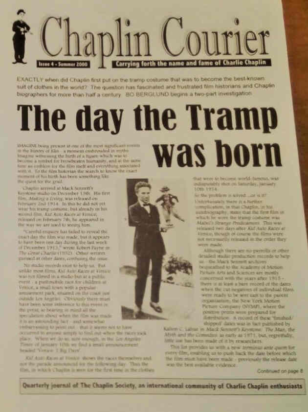 CHAPLIN COURIER magazine side cover Issue 4 Summer 2000