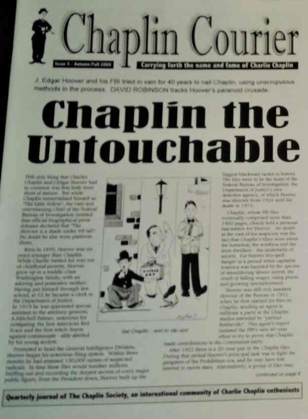 CHAPLIN COURIER magazine side cover Issue 6 Winter 2000
