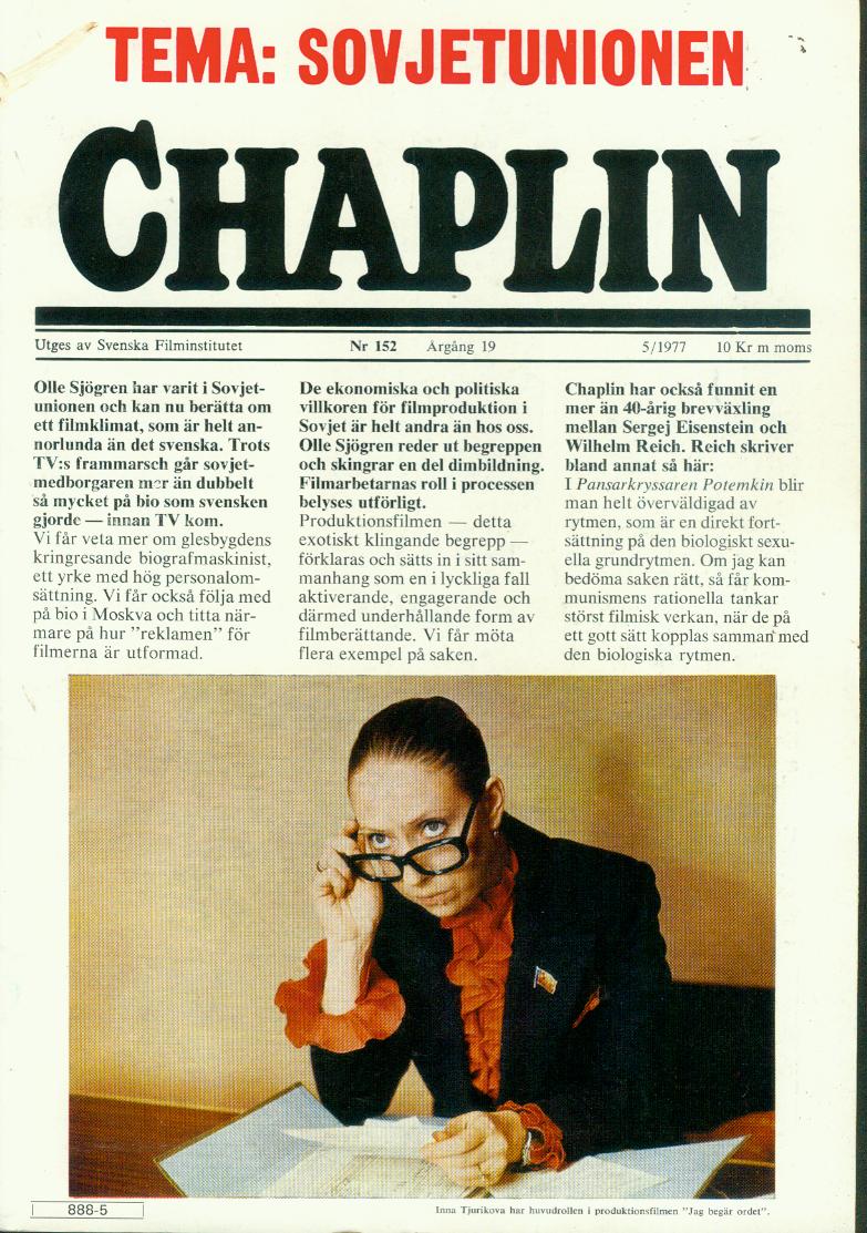 CHAPLIN magazine side cover Issue 152 October 1977