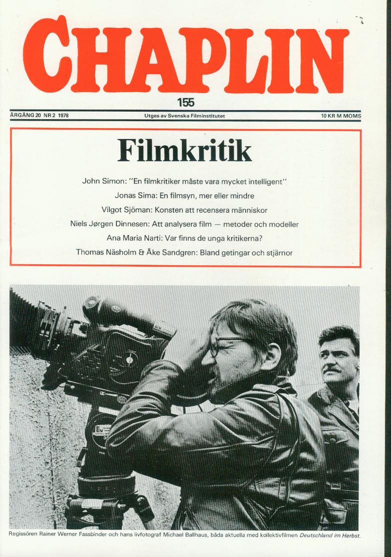 CHAPLIN magazine side cover Issue 155 April 1978
