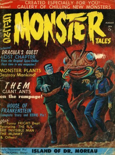 CHILLING MONSTER TALES magazine side cover Issue 1 August 1966