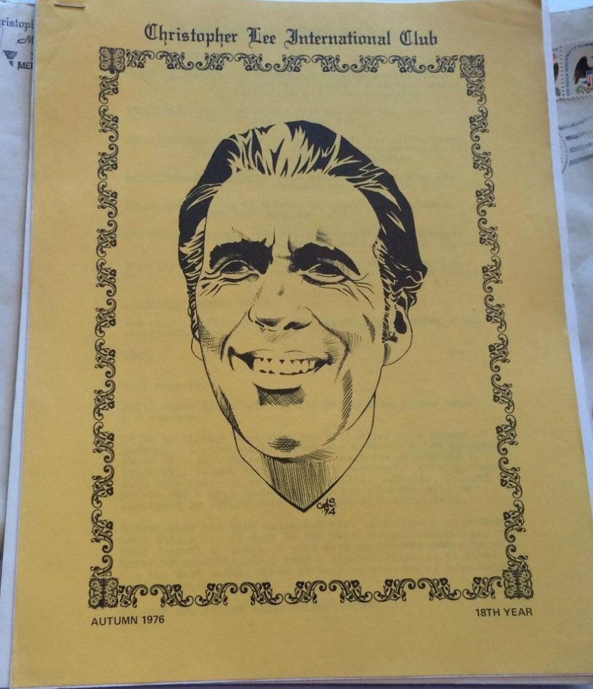 CHRISTOPHER LEE INTERNATIONAL CLUB magazine side cover Autumn 1976
