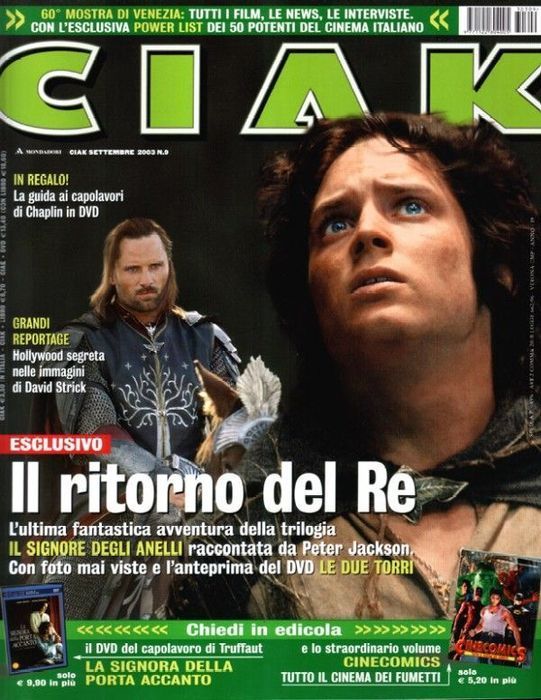CIAK magazine side cover Issue 221 September 2003