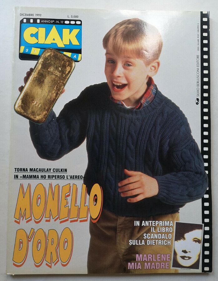 CIAK magazine side cover Issue 92 December 1992