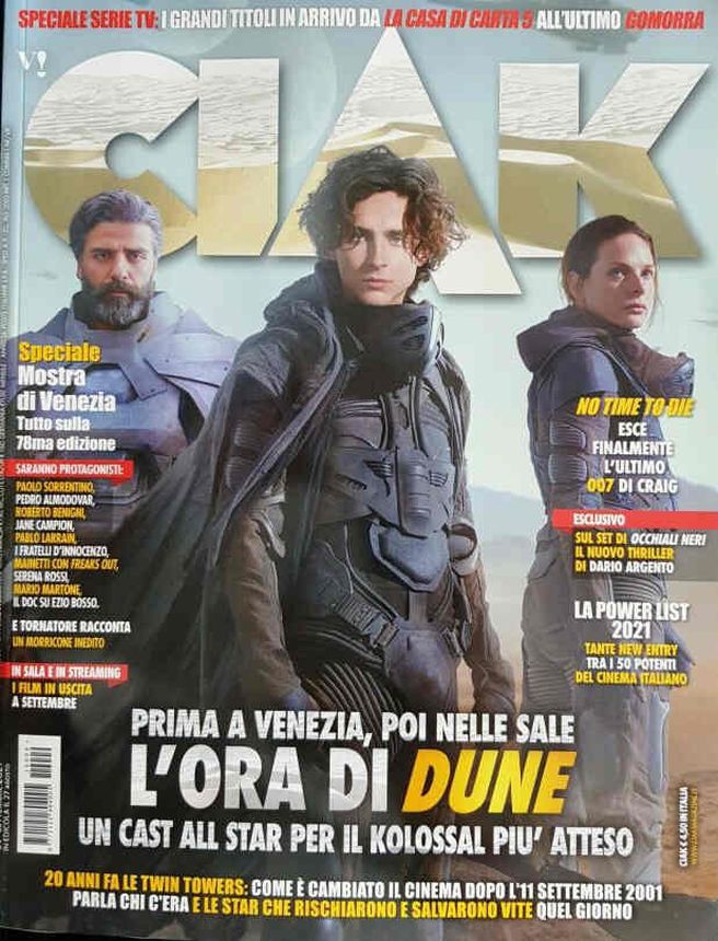 CIAK magazine side cover  September 2021