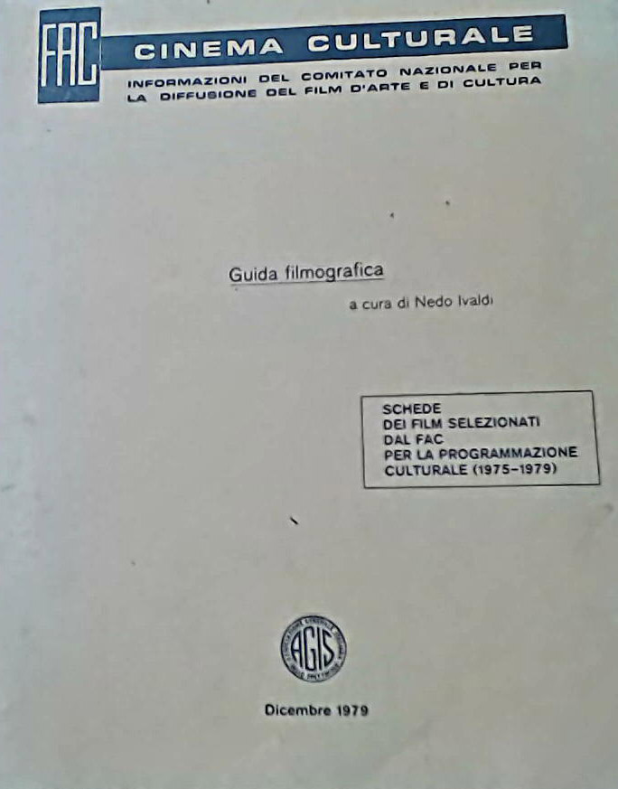 FAC-CINEMA CULTURALE magazine side cover  December 1979