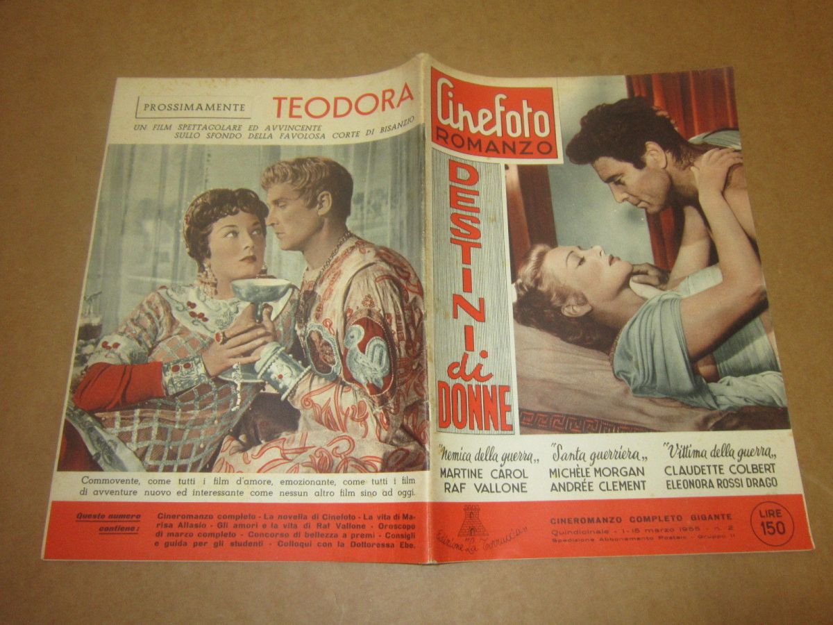 CINEFOTO ROMANZO magazine side cover Issue 2 1 March 1955
