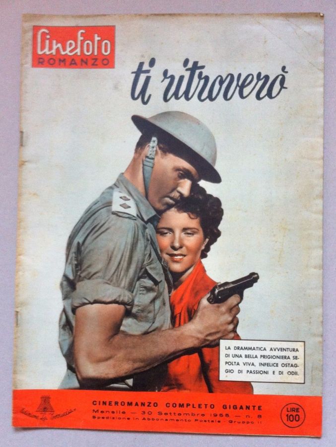 CINEFOTO ROMANZO magazine side cover Issue 8 30 September 1955